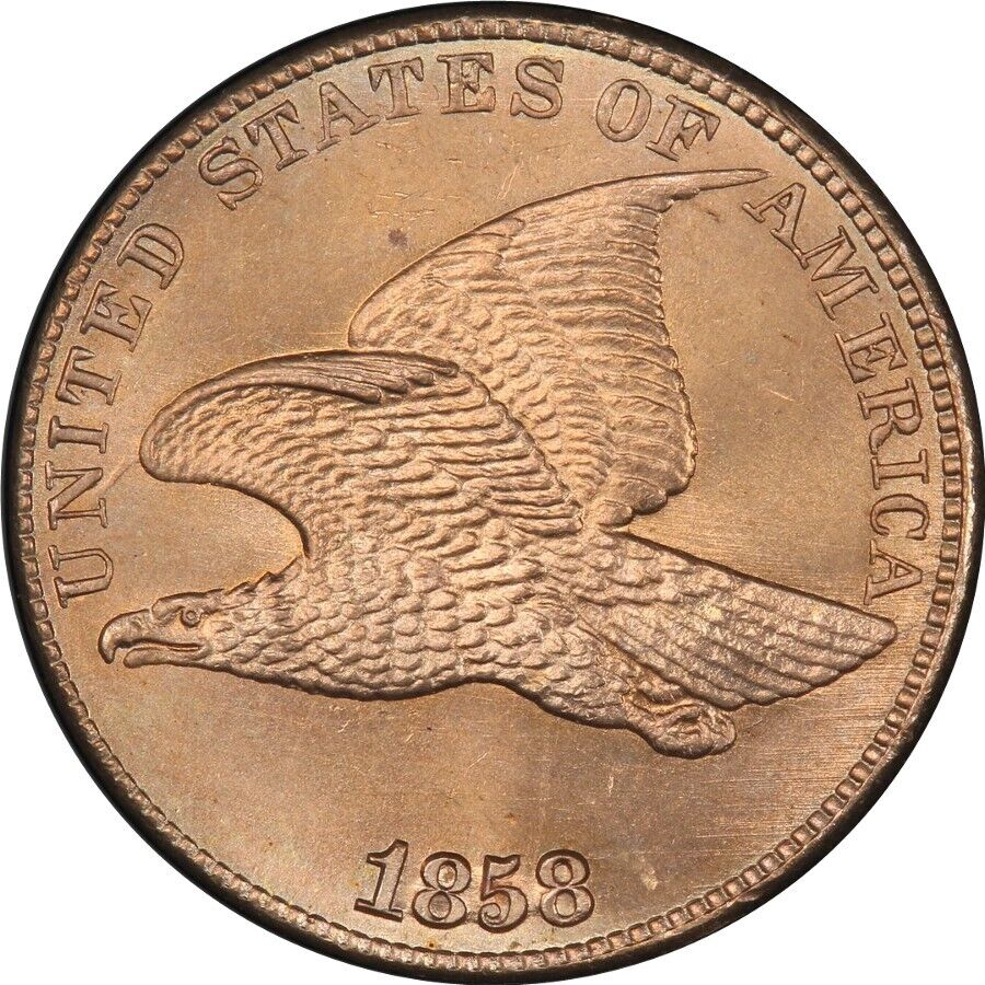 1858 Flying Eagle Large Letter Cent Front